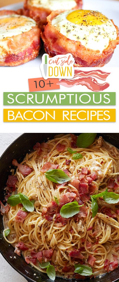 10+ Scrumptious Bacon Recipes | Bacon Recipes, Bacon Recipes for Dinner, Bacon Recipes Easy, Easy Bacon Recipes, Easy Recipes Lunch With Bacon Ideas, Bacon Recipe Ideas, Recipes That Use Bacon, Dinners Using Bacon, Recipes For Bacon, Bacon Ends And Pieces Recipes, Bacon Meals Easy Dinners, Back Bacon Recipes, Canadian Bacon Recipes Dinners