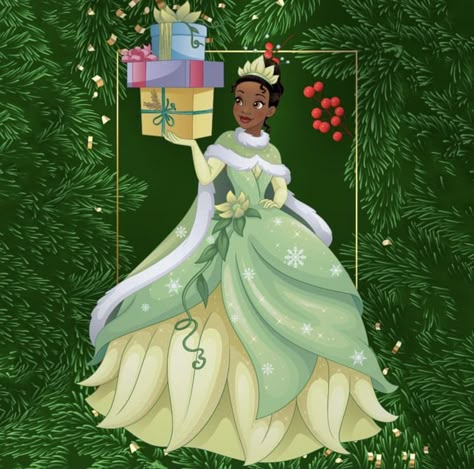 Tiana Christmas, Disney Princess Christmas, Disney Merry Christmas, Disney Princess Villains, Princess Christmas, Princesa Tiana, Disney Movie Characters, Walt Disney Characters, Frog Wallpaper