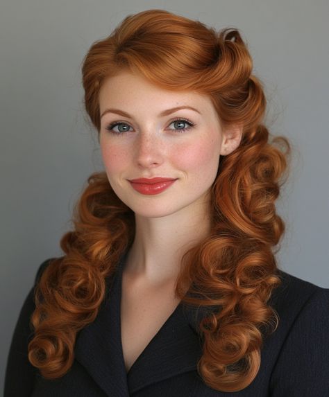 Cute Christmas Hairstyles: Classic Curls Ringlet Curls Hairstyles, Hot Roller Hairstyles, Cute Christmas Hairstyles, Festive Hairstyles, Classic Curls, Southern Hair, Pastel Pink Hair Color, Beard Trend, Two Dutch Braids