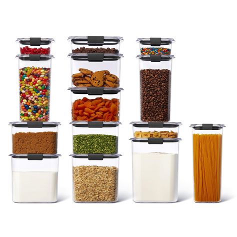 Rubbermaid Brilliance, Pantry Containers, Pantry Storage Containers, Food Storage Container Set, Clear Container, Baking Essentials, Airtight Food Storage, Food Storage Container, Airtight Food Storage Containers