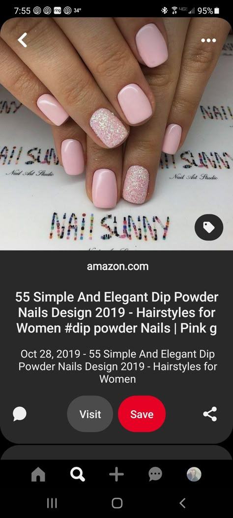 Gel Painted Natural Nails, Pink Nails Sns Powder, Pastel Sns Nails, Short Dip Powder Nails Spring Pink, Spring Nails 2023 Gel Short Pink, Spring Nail Combos, Summer Nails With Glitter Accent, Dip Nail Process, Dip Colors For Nails Spring