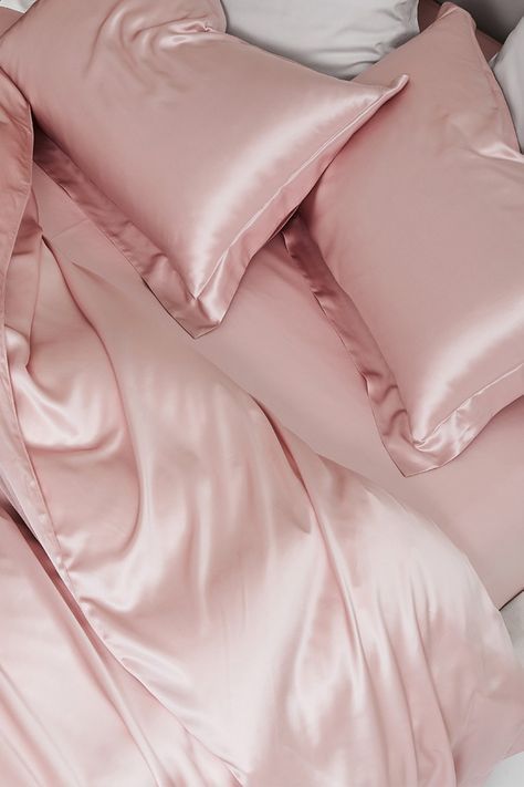 Silk Bed Sheets, Pink Lifestyle, Silk Sheets, Pink Life, Silk Bedding, Dream Room Inspiration, Lily Collins, Everything Pink, Room Inspiration Bedroom