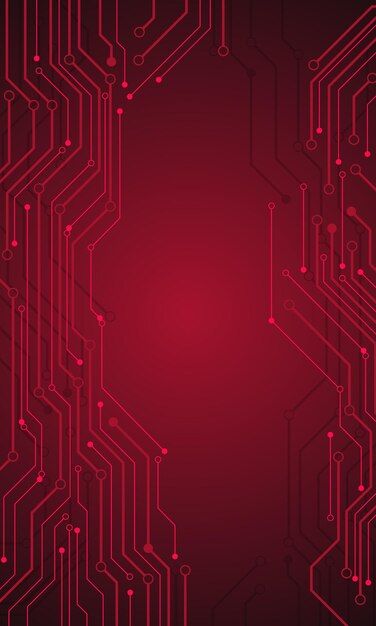 Red circuit board technology wallpaper | Premium Vector #Freepik #vector Red Technology Background, Tech Aesthetic, Vector Technology, Technology Wallpaper, Technology Background, Original Characters, Graphic Design Projects, Red Design, Circuit Board