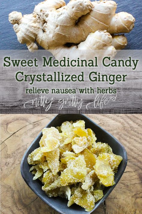 Crystalized Ginger Recipe, Crystalized Ginger, Digestive Herbs, Raw Ginger, Ginger Chews, Candied Ginger, Motion Sickness, Ginger Recipes, Upset Stomach