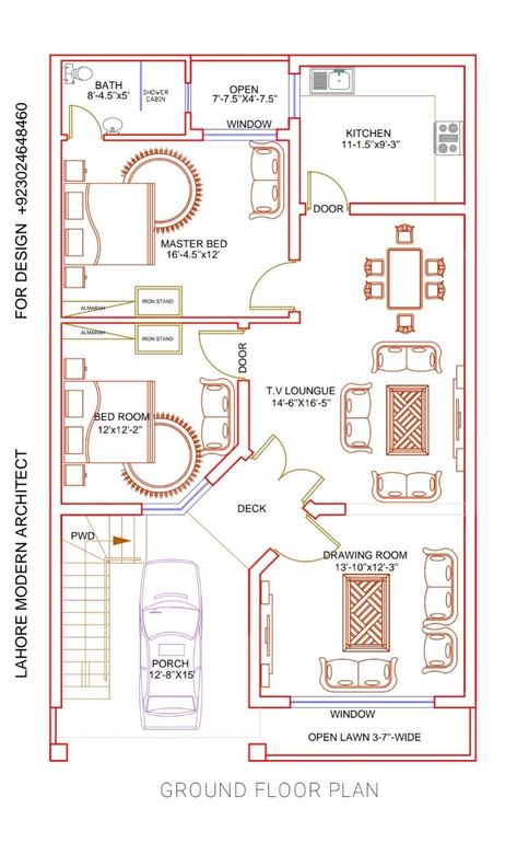 27x50 House Plans Pakistan, 4 Marla House Plan, 28x50 House Plans Layout, 5 Marla House Plan Dha Lahore, 30 50 House Plans, Plot Design, 5 Marla House Plan, Smart House Plans, 10 Marla House Plan