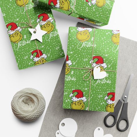 Grinch Wrapping, Grinch Wrapping Paper, Dr Seuss Christmas, Dr Seuss Grinch, Holiday Gift Wrap, Grinch Christmas, The Grinch, Christmas Wrapping Paper, Christmas Wrapping