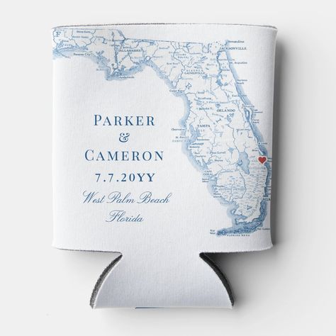 Coozie Wedding Favors, Apopka Florida, Wedding In Florida, Cocoa Beach Florida, Cape Coral Florida, Miami Orlando, Elegant Wedding Favors, Key West Wedding, Florida Map