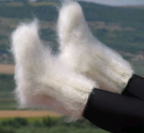 Fluffy Leg Warmers, Angora Socks, Fuzzy Shorts, Slouch Socks, Hand Knit Socks, Mohair Sweater, Casual Socks, Leg Warmers, Knitting Socks