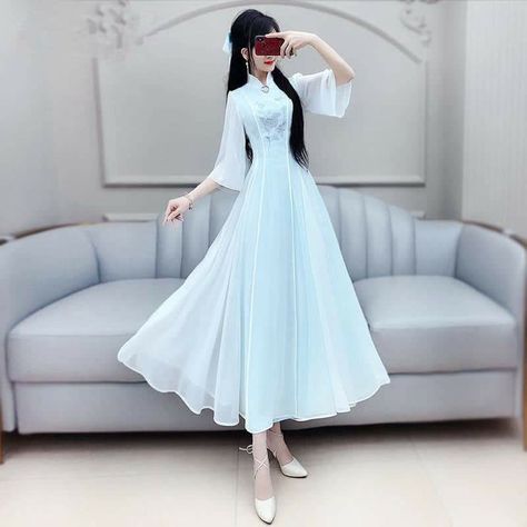 Formal Japanese Dress, Japanese Dresses Modern, Outfit Gereja, Japanese Dress Modern, Japanese Dresses, Gown Party Wear, Fancy Tops, Dress Modern, Japanese Dress