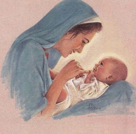 Love of Jesus Pictures Of Mary, Mother Mary Images, Mama Mary, Pictures Of Jesus Christ, Blessed Mother Mary, Jesus Painting, Mary And Jesus, Madonna And Child, Jesus Art