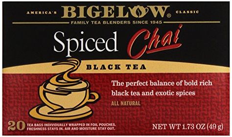 Bigelow Spiced Chai Tea Bags - 20 ct ** Want additional info? Click on the image. Bigelow Tea, Caffeine In Tea, Stash Tea, Spiced Chai, Black Tea Bags, Vanilla Chai, Tea Sampler, Herb Tea, Chai Spice