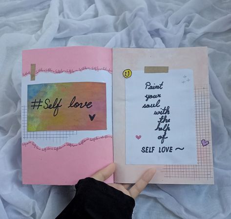 Journal Diary Ideas Creative, Creative Diary Ideas, Journal Asthetics, Art Diary Ideas Creative, Art Journal Love, Diary Ideas Creative, Self Love Art, Self Love Journal, Bts Journal