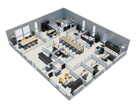 Office space interior design on Behance Office Space Interior Design, Office Space Interior, Modern Office Design Inspiration, Architect Office Interior, Office Building Plans, Open Office Layout, Office Layout Plan, Office Space Planning, Small Office Design Interior