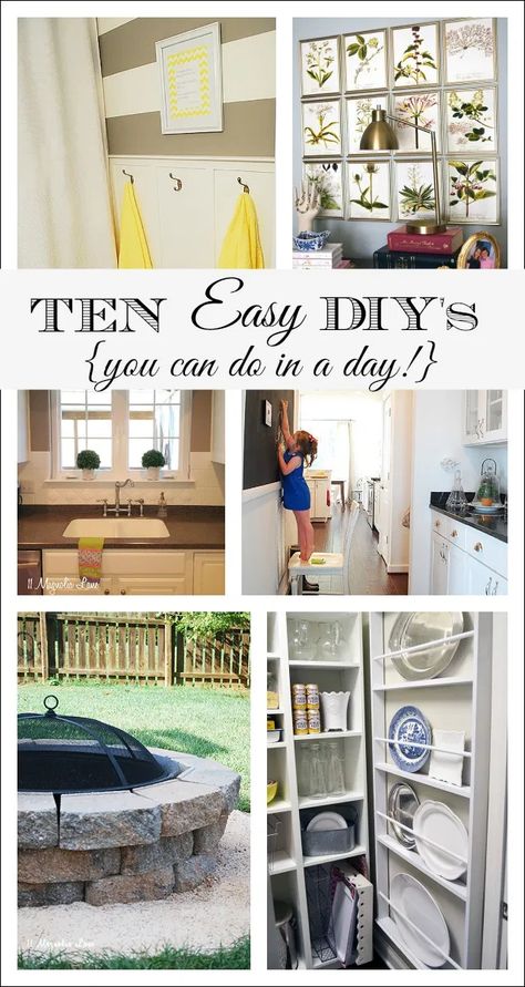 10 Easy Decor & DIY Projects You Can Do In A Day {Or Less!} | 11 Magnolia Lane Diy Home Decor For Apartments, Easy Home Improvement, Easy Decor, Diy House Projects, Diy Interior, Home Upgrades, Cool Diy Projects, Diy Home Improvement, Diy Hacks