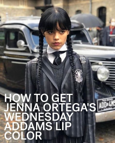 NYLON on Instagram: "#JennaOrtega’s lip color for her role as #WednesdayAddams may just be your next go-to look this winter. 🖤 Link in bio for how to perfect the star's signature soft goth shade. [RG: nirvanajmakeup]" How To Become Wednesday Addams, Wednesday Addams Lip Color, How To Be Like Wednesday Addams, Wednesday Addams Lines, Wednesday Lipstick, Wednesday Addams Instagram, Just Be You, Wednesday Addams, Jenna Ortega