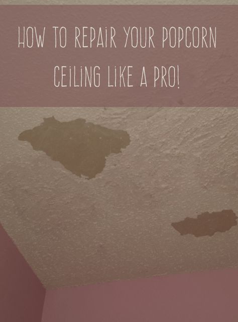 Repair Popcorn Ceiling Diy, How To Repair Popcorn Ceiling Diy, Drywall Repair Ceiling, Popcorn Ceiling Repair, Repair Ceilings, Sheetrock Repair, Textured Ceiling, Ceiling Repair, Stucco Ceiling