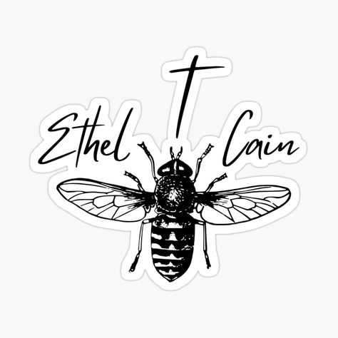 Ethel Cain Lyrics, Cain Tattoo, Sun Bleached Flies, Face Description, Bookish Tattoos, Ethel Cain, Bee Sticker, Pun Gifts, Queen Charlotte