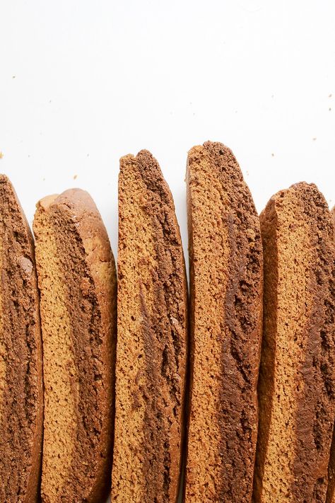 Chocolate & Spiced Chai Biscotti Chai Biscotti, Chocolate Chip Biscotti Recipe, Chocolate Chip Biscotti, Chai Chocolate, Chocolate Chai, Almond Biscuits, Coffee Bread, Spiced Chai, Best Christmas Cookie Recipe