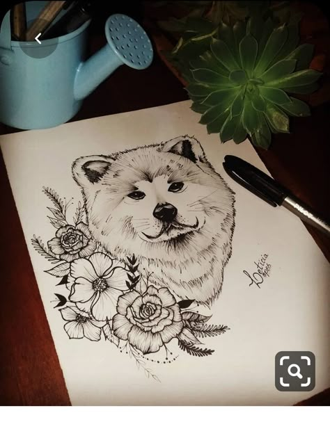 Pajama Gift, Japanese Akita, Petit Tattoo, Animals Drawing, Akita Inu, Pajamas Gift, Female Tattoo, Dog Tattoos, Youtube Art