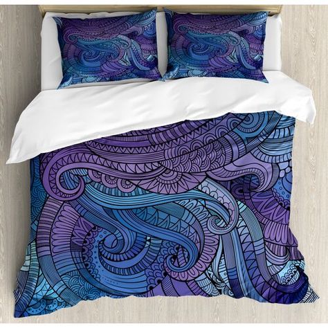 Derwent TC 350 Duvet Cover Set Bloomsbury Market Size: 230 cm W x 220 cm L Modern Duvet Covers, Contemporary Duvet Covers, Ocean Inspired, Twin Duvet, Duvet Covers Twin, King Duvet, King Duvet Cover, Queen Duvet, Ocean Inspiration