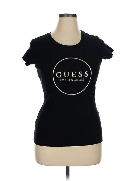 Guess Short Sleeve T Shirt Size: X-Large Tops - new. 95% COTTON, 5% SPANDEX | Guess Short Sleeve T-Shirt: Black Tops - Size X-Large