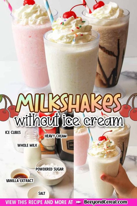 Milkshake In Blender, Diy Milkshake Without Ice Cream, Milkshake With No Ice Cream, Homemade Milkshake Recipe Easy Without Ice Cream, Milk Shake Recipes Without Ice Cream, How To Make Milkshakes Without Ice Cream, Vanilla Milkshake Recipe No Ice Cream, How To Make A Milkshake Without Ice Cream, Homemade Milkshake Without Ice Cream