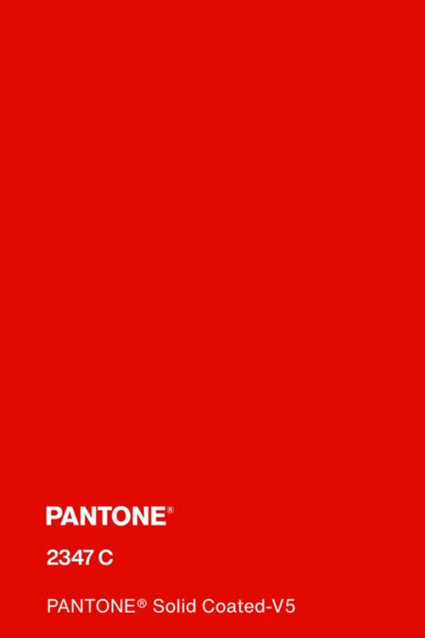 #pantone #red #color #pantone2347c True Red Pantone, Red Pantone Colour Palettes, Red Branding Color Palette, Red Pantone Color, Pantone Solid Coated, Red Pantone, Pantone Red, Pantone Colour Palettes, The Color Red