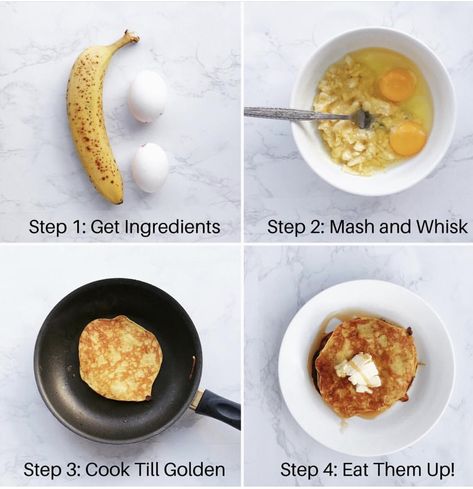 2 Ingredient Pancakes, Clean Eating Guide, 3 Ingredient Recipes, Low Cal Recipes, Healthy Food Dishes, Makanan Diet, 2 Ingredient, Three Ingredient, Diet Keto