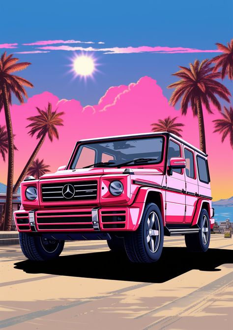 Mercedes Benz G-Wagon Car Poster Wall Art Birthday Gift, Digital, Fathers Day Birthday gift idea for him, Christmas Man Cave Boys Room by DriveWorks on Etsy G Wagon Poster, G Wagon Painting, G Wagon Drawing, Mercedes Art, Background Car, Cars Poster, Wagon Cars, Car Wall Art, Car Poster