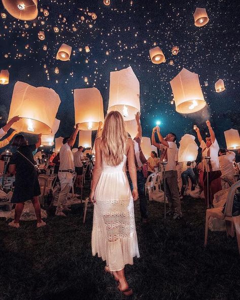 The YeePeng Lantern Festival in Chiang Mai Thailand is one of the most breathtaking things you can experience with @travel_inhershoes . . .… Lantern Fest, Floating Lanterns, Best Honeymoon Destinations, Sky Lanterns, Best Honeymoon, Sky Full Of Stars, Lantern Festival, Romantic Honeymoon, Chiang Mai Thailand