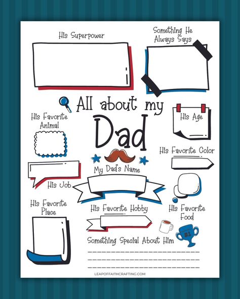 free printable fathers day questionnaire Fathers Day Questionnaire Free Printable, Secret Santa List, Fathers Day Questionnaire, Free Download Printables, Dad Printable, All About Mom, Mom Printable, School Printables, Easy Diy Gifts