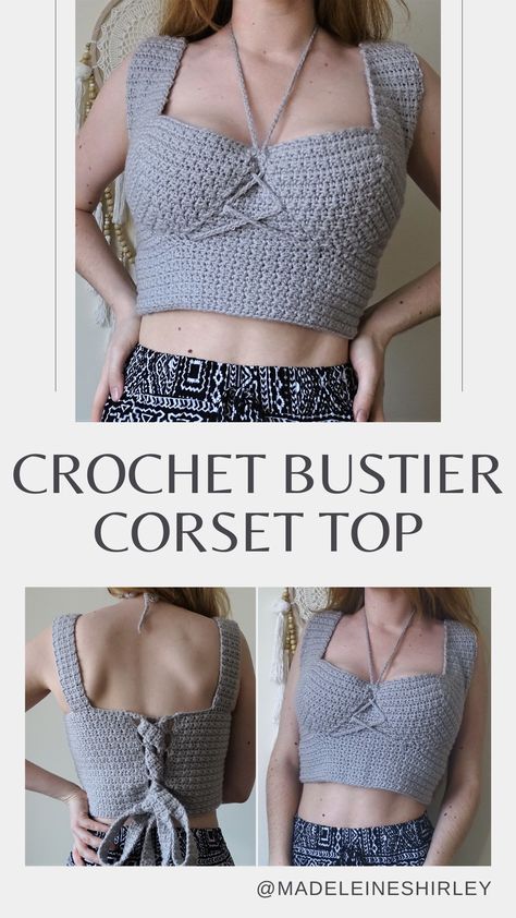 Crochet Bra Cup, Crop Top Diy, Crochet Bustier, Crochet Tips And Tricks, Crochet Bra Pattern, Crochet Corset, Style Corset, Crochet Shoes Pattern, Crochet Bra