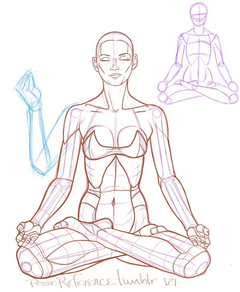 Meditation Pose Drawing, Meditation Poses, Human Figure Drawing, Anatomy Drawing, Poses References, Figure Drawing Reference, Body Drawing, Art Poses, Female Poses