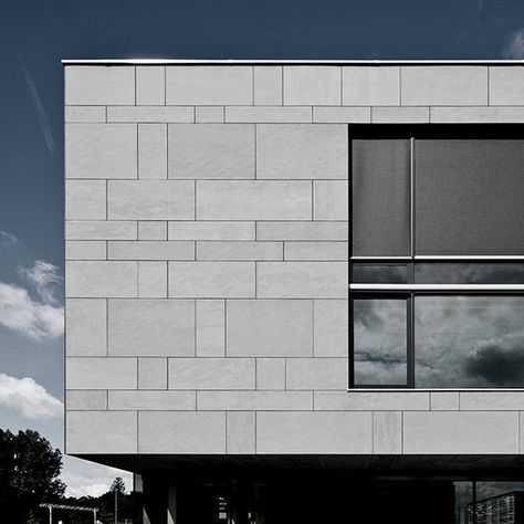 Fiber Cement Project Inspiration | Project Catalog | Reference Cases - EQUITONE Modern Building Facade Design, Modern Building Facade, Facade Concept, Building Facade Design, Tile Layout Patterns, Cement Cladding, Panel Fence, Cladding Stone, Fibre Cement Cladding