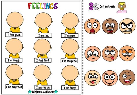 UNIT-4 (FEELINGS) - Bilgeceingilizce Feeling Math Activities, Feelings Kindergarten, Feeling Activities, Feelings Activities For Kids, Emotion Activity, Feelings And Emotions Activities, Feelings Activities Preschool, Emotions Worksheet, Picture Story For Kids