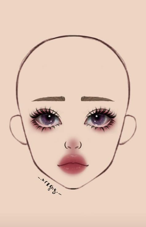 Face Chart Makeup Ideas, Makeup Ideas Drawing, Face Chart Makeup, Cartoon Makeup, Asian Makeup Tutorials, Makeup Charts, Anime Eye Makeup, Makeup Fails, Makeup Drawing