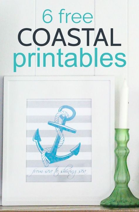 Coastal free printables. 6 different designs of free anchor printables with beautiful coastal blues, grays, and greens From sea to shining sea patriotic printables perfect for Memorial Day or the fourth of July. #lovelyetc #freeprintables #printables #patriotic Free Nautical Printables, Free Downloadable Prints, Nautical Printables, Free Christmas Font, Beach Printables, Patriotic Printables, Nautical Stencils, Coastal Blues, Farmhouse Printables