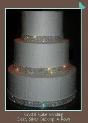 Rhinestone Wedding Cake, Bling Wedding Cakes, Cake Band, Wedding Cake Ribbon, Bling Cakes, Pearl Cake, Crystal Cake, Decorating Cakes, Engagement Cakes