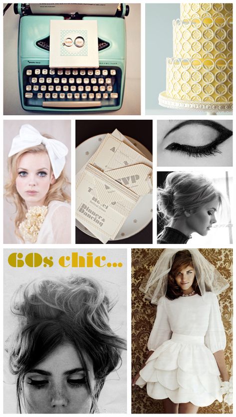 60s Chic | Wedding Inspiration 60s Chic, Retro Wedding Inspiration, Chic Wedding Inspiration, 1960s Wedding, Hollywood Wedding, Wedding Inspiration Board, Retro Wedding, Mod Wedding, Bridal Shoot