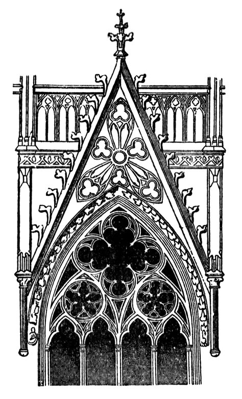 Gable Gothic Cathedrals Tattoo, Gothic Architecture Tattoo Design, Gothic Windows Drawing, Gothic Architecture Tattoo, Gothic Architecture Illustration, Cathedral Tattoo, Gothic Architecture Interior, Gothic Architecture Drawing, Goth Architecture