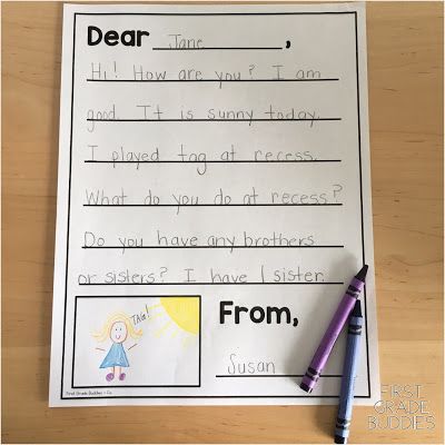 Cute Letters To Friends, Letter Writing For Kids, Friends Writing, Primary Writing Paper, Friendly Letter Template, Letters To Friends, Friendly Letter Writing, Letter Writing Template, Primary Writing