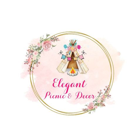 Picnic Logo, Picnic Decorations, Watercolor Boho, Logo Design Ideas, Feminine Logo, Color Logo, 1 Day, Logo Design Services, Design Services