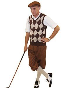 Brown golf knickers, argyle vest, tall socks, flat cap and two tone shoes. 1920s perfection! 90 Fashion Men, Golf Costume, Ladies Golf Outfits, 90 Fashion, Vintage Outfits Men, 1920s Mens Fashion, Khaki Sweater, Golf Attire Women, Plus Fours