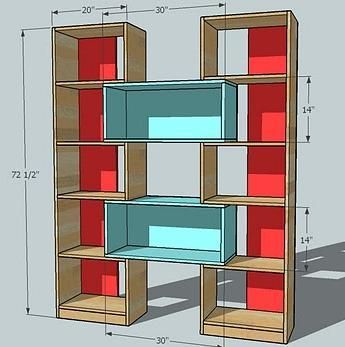 puzzle bookcase Build Bookshelves, Easy Diy Shelves, Diy Shelves Ideas, Bookcase Room, Bookcase Plans, Building Shelves, Diy Puzzle, Bookcase Diy, Vinyl Storage