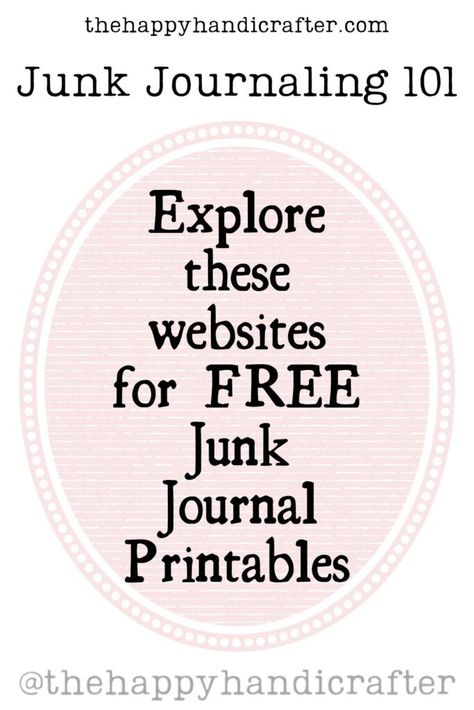 Explore These Websites for Free Junk Journal Printables! - TheHappyHandicrafter Free Graphics Printables, Junk Journal Planner Ideas, Junk Journal With Cricut, Scrapbook Pages Printable, Junk Journal Free Printable Pages, Ideas For Junk Journal Pages, Journal Widget, Printable Designs For Journal, Junk Journal Ephemera Free Printable