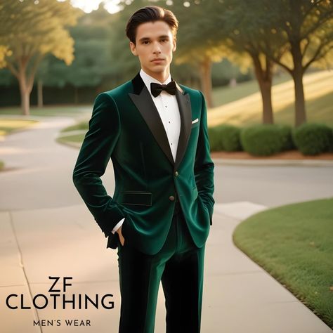 Green Velvet Suit Men, Emerald Green Groom, Suits Formal, Luxury Green, Formal Fashion, Dinner Jacket, Velvet Suit, Body Measurement, Slim Fit Suits