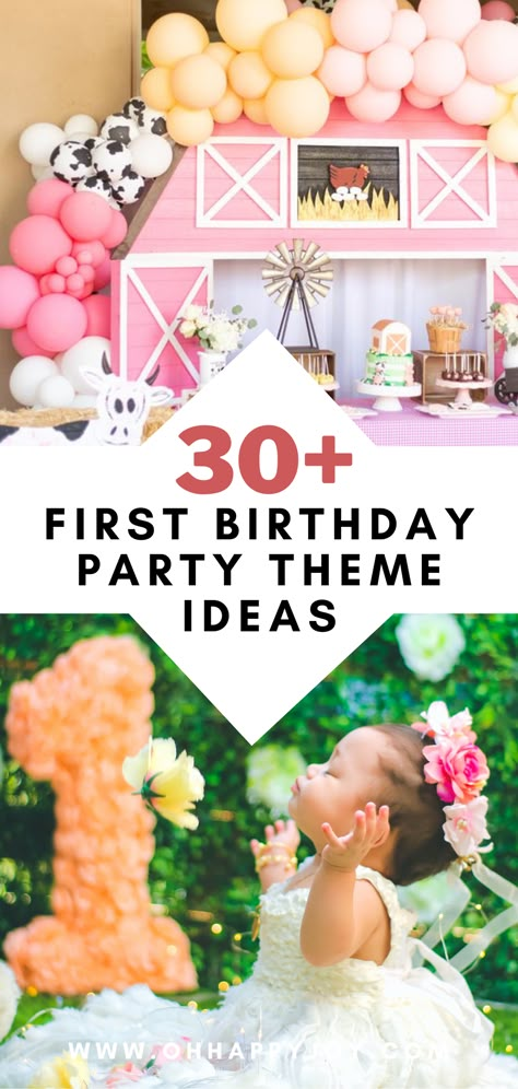 Birthday Themes One Year Old, One Year Bday Themes, Outside 1st Birthday Party Ideas, First Birthday Themes For Baby Girl, 1 St Birthday Girl Year Old Ideas, 1 St Birthday Themes Girl, One Year Old Party Themes Girl, One Year Old Birthday Theme Ideas, 1sr Birthday Party Themes Girl