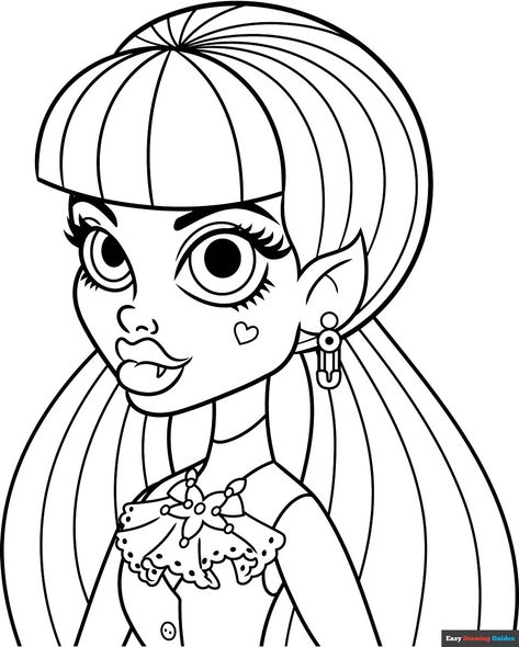 Free, printable Draculaura from Monster High coloring page for kids. Print it out or color it online. https://easydrawingguides.com/coloring-pages/draculaura-from-monster-high/ Monster High Coloring Pages Printables, Coloring Pages Monster High, Draculaura Drawing, Monster High Coloring, Easy Drawing Guides, Monster High Pictures, Drawing Guides, Kids Print, Printable Coloring Sheets