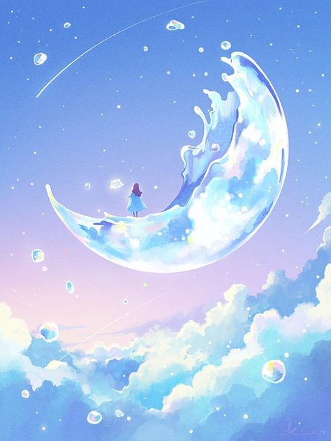 (1) ゆずききの🌙Yuzuki Kino on X: "water moon🌙 https://t.co/xgzO315sI5" / X Cosmic Ocean, Water Moon, Pastel Ocean, Widget Pics, Animation Artist, Moon Sea, Lover Taylor, Purple Wallpapers, Wonder Art