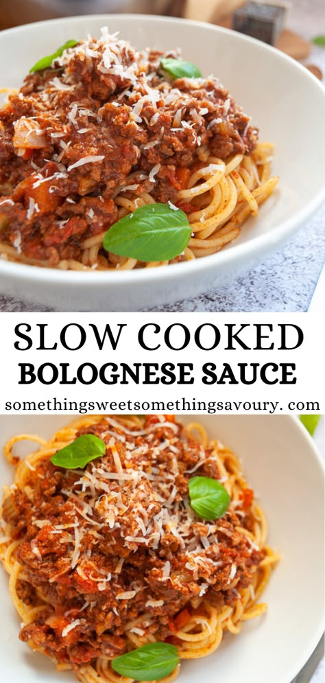 This slow cooked Bolognese sauce is meltingly tender, rich and delicious. Serve with spaghetti or use as the base for an amazing homemade Lasagne. #slowcookedbolognesesauce #bolognesesaucerecipe #bologneserecipe Homemade Lasagne, Slow Cooker Bolognese Sauce, Crockpot Italian, Meaty Meals, Slow Cooker Bolognese, Bolognese Sauce Recipe, Slow Cooker Spaghetti, Ragu Recipe, Bolognese Recipe